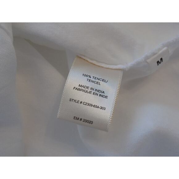 Cloth & Stone white button front shirt raw hem long sleeve size Medium - Picture 9 of 10